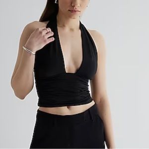 NWT Express Body Contour Compression Convertible Halter Cropped Tank